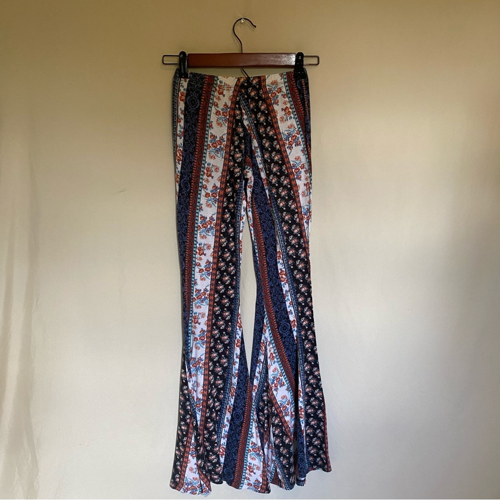 Bell Bottom Flare Pants - Floral